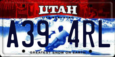 UT license plate A394RL