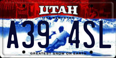 UT license plate A394SL