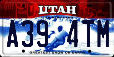 UT license plate A394TM