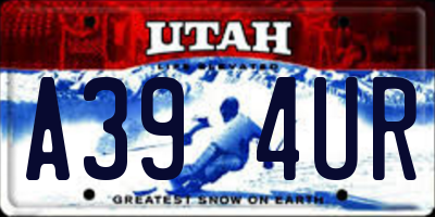 UT license plate A394UR