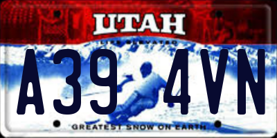 UT license plate A394VN