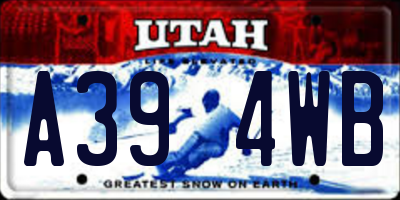 UT license plate A394WB