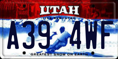 UT license plate A394WF