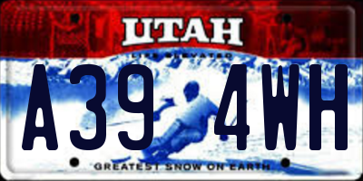 UT license plate A394WH