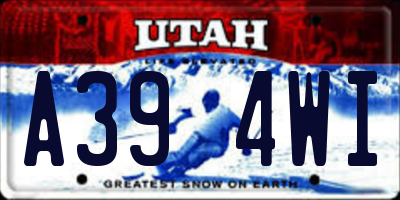 UT license plate A394WI