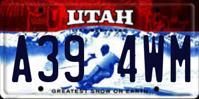 UT license plate A394WM