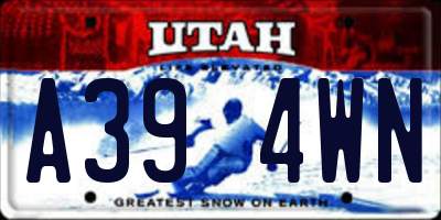 UT license plate A394WN