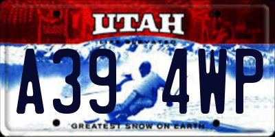 UT license plate A394WP