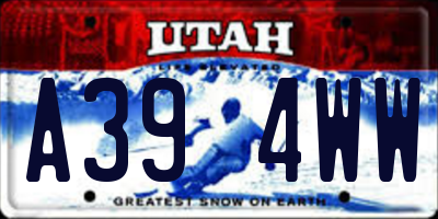 UT license plate A394WW