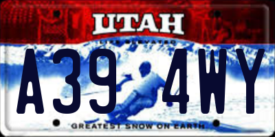 UT license plate A394WY