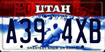 UT license plate A394XB