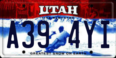 UT license plate A394YI