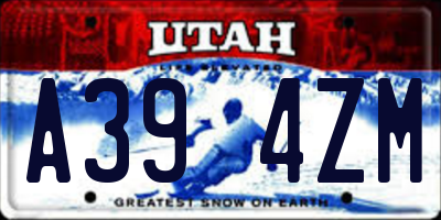 UT license plate A394ZM