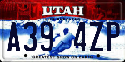 UT license plate A394ZP