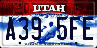 UT license plate A395FE