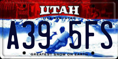 UT license plate A395FS