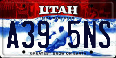 UT license plate A395NS