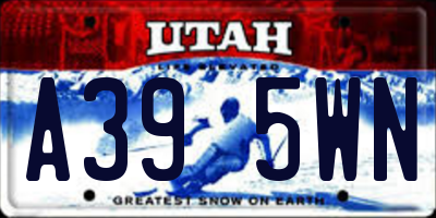 UT license plate A395WN