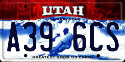 UT license plate A396CS