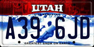 UT license plate A396JD