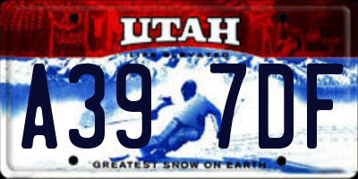 UT license plate A397DF