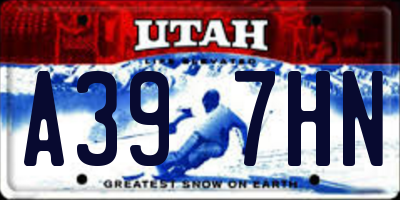 UT license plate A397HN