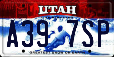 UT license plate A397SP