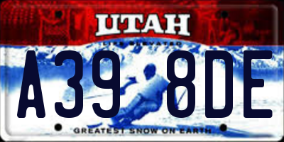 UT license plate A398DE