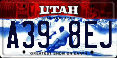 UT license plate A398EJ
