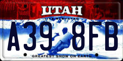UT license plate A398FB