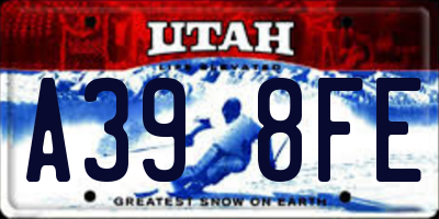UT license plate A398FE