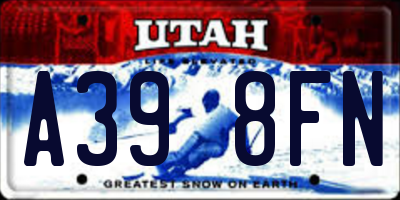 UT license plate A398FN
