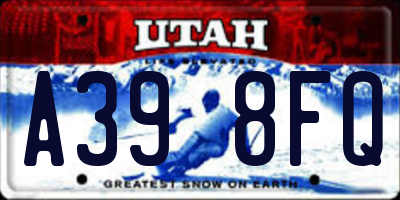 UT license plate A398FQ