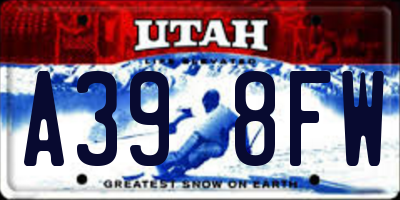 UT license plate A398FW