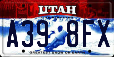 UT license plate A398FX