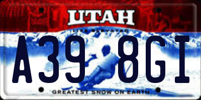 UT license plate A398GI