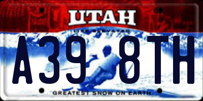 UT license plate A398TH