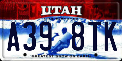 UT license plate A398TK