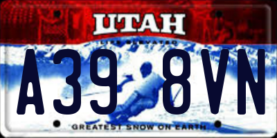 UT license plate A398VN
