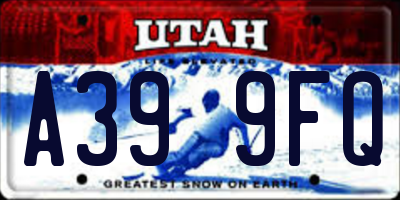 UT license plate A399FQ