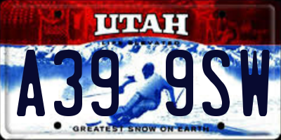 UT license plate A399SW