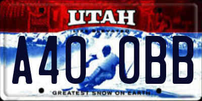 UT license plate A400BB