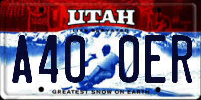UT license plate A400ER