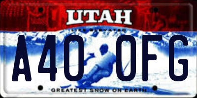UT license plate A400FG
