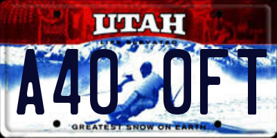 UT license plate A400FT