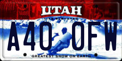 UT license plate A400FW