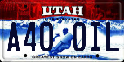 UT license plate A400IL