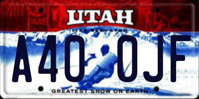 UT license plate A400JF