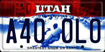 UT license plate A400LO