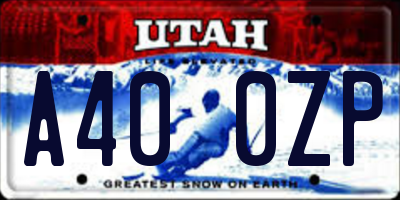 UT license plate A400ZP